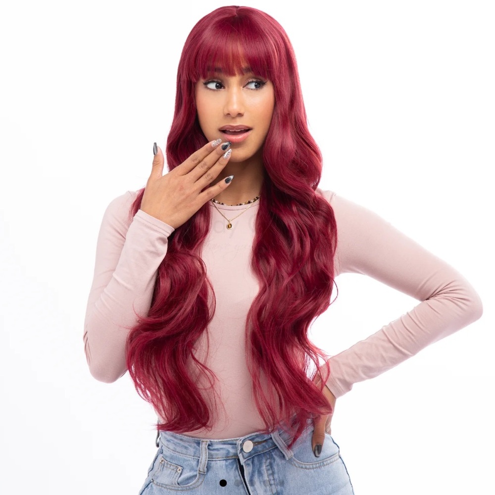 Lady Gravy 29inch Red Wine Burgundy Loose Curl Synthetic Wig